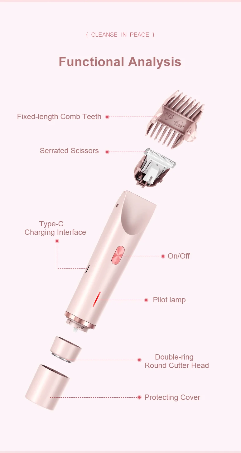 Bikini Trimmer for Women, Electric Shaver and Razor Rechargeable 2-in-1 Body and Facial Epilator
